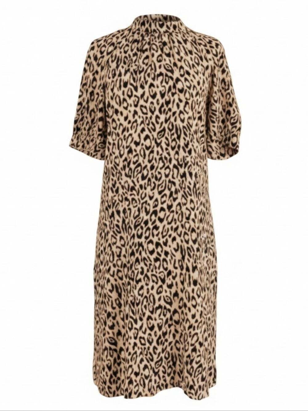 Anthropologie Animal Print Mock Neck Tunic Dress | Size XS